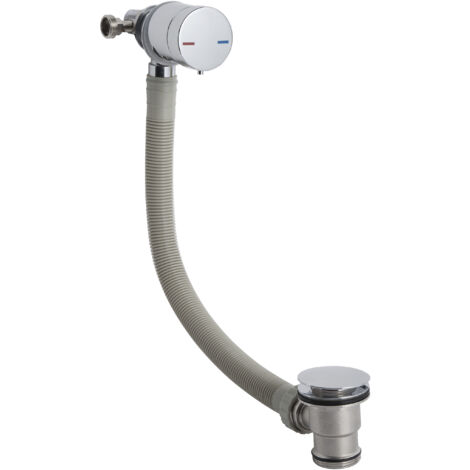 Contemporary Bathroom Round Bath Filler, 550mm x 65mm, Chrome, Balterley