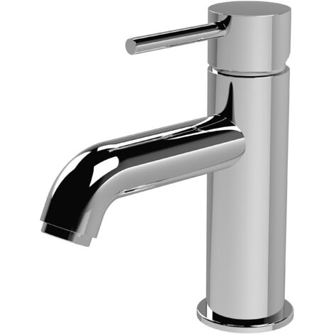 Contemporary Cauldon Round Mono Basin Mixer Tap & Push Button Waste - Chrome - Balterley