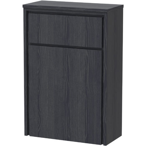 Contemporary Floor Standing WC Unit - 818 x 555 x 260mm - Graphite Grey Woodgrain
