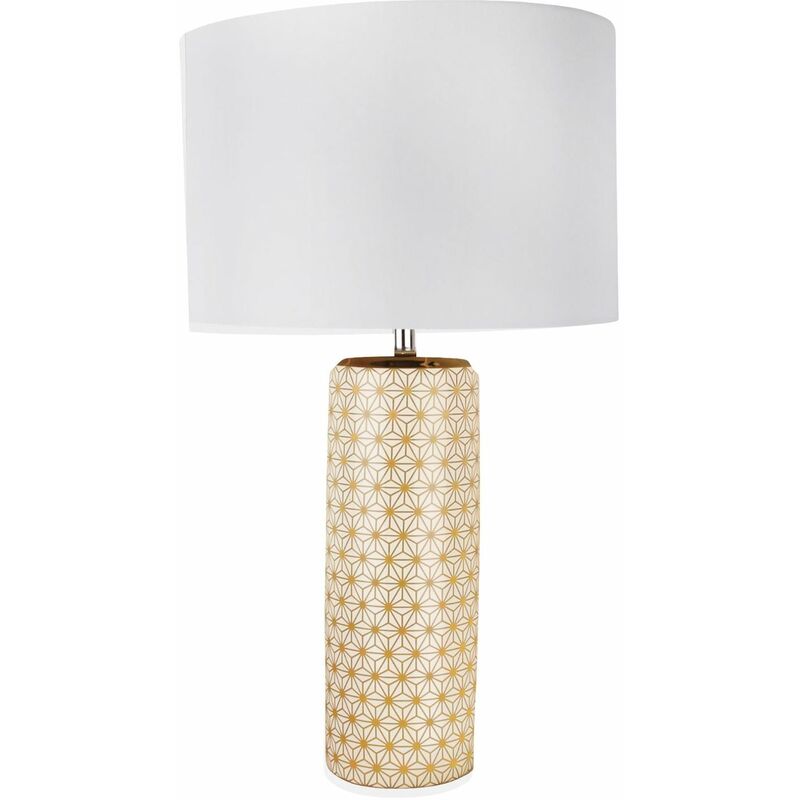 White and Gold Moorish Decal 52cm Table Lamp
