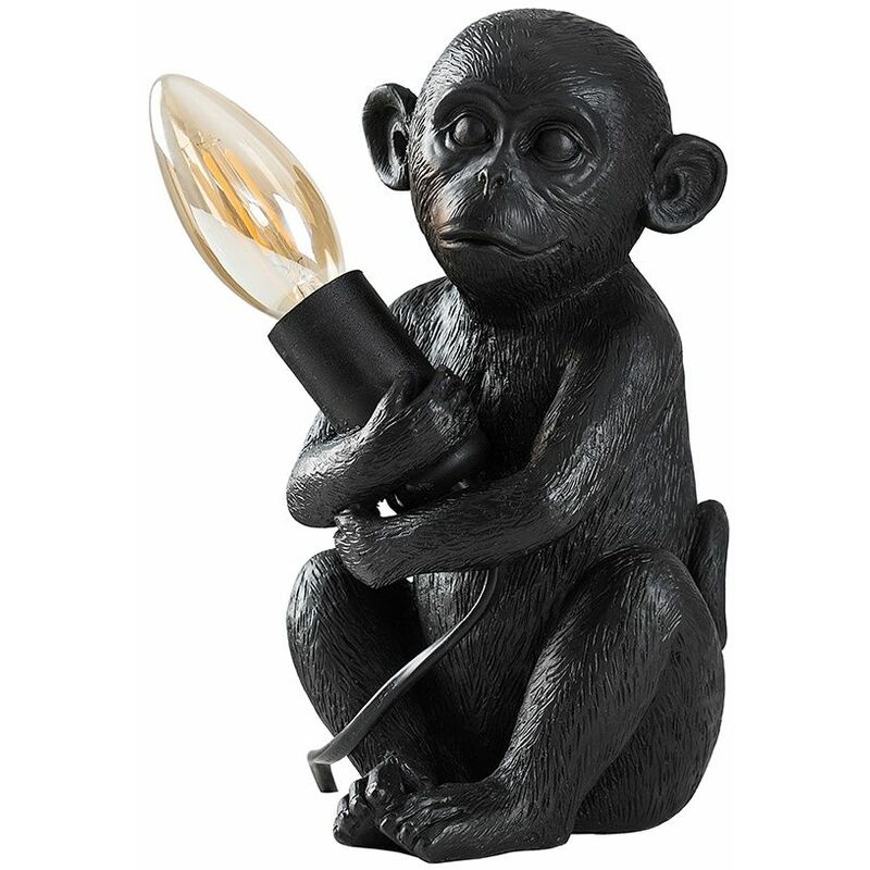 Minisun - Baby Monkey Table Lamp Light Animal Vintage - Black - No Bulb