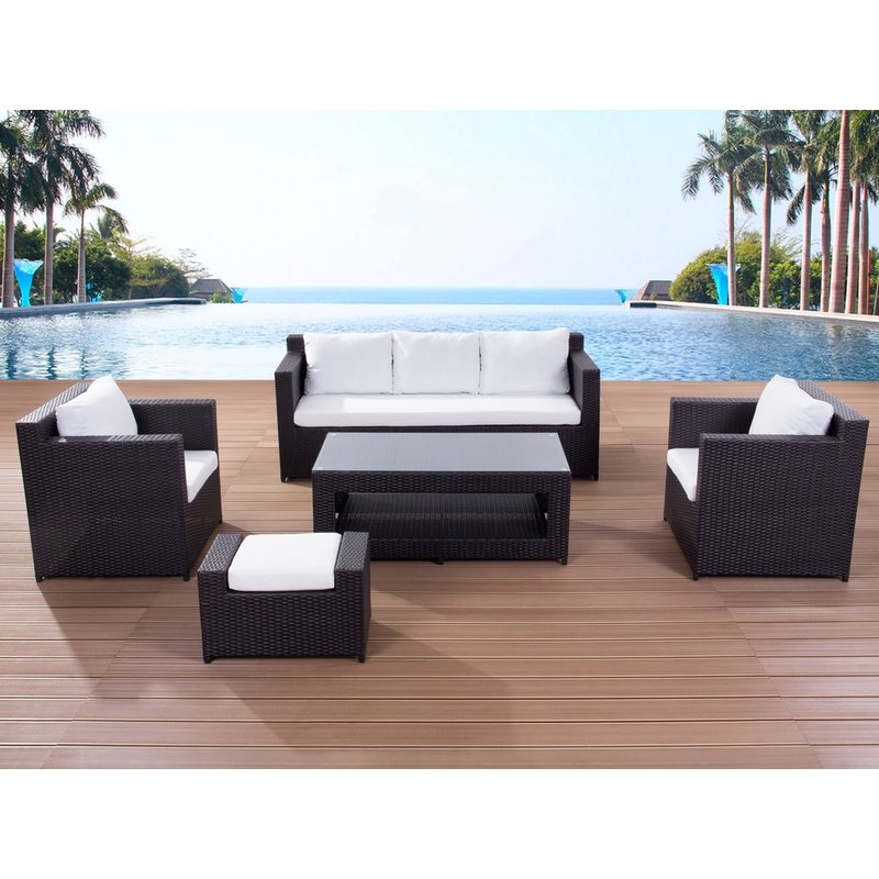 Contemporary Outdoor Sofa Set Resin Wicker Patio Furniture Roma 598