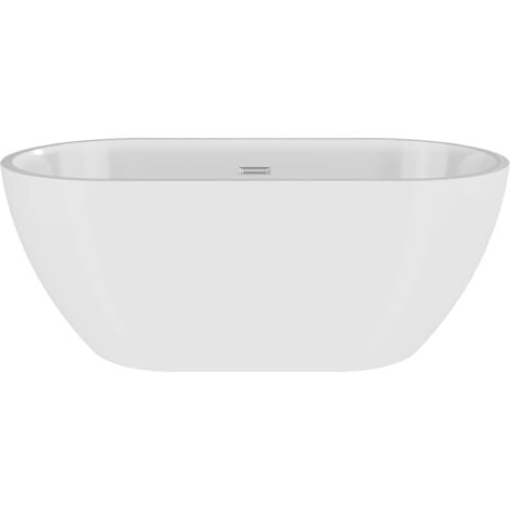 Contemporary Oval Freestanding Bath and Waste - 1400 x 740 x 590mm - White