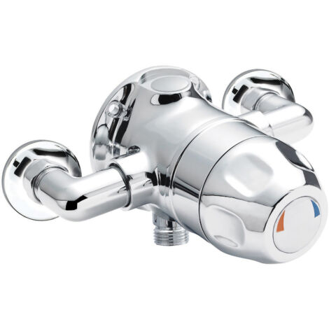 Contemporary Round Exposed Sequential Thermostatic Shower Valve (1 Outlet) - Chrome - Balterley