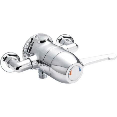 Contemporary Round Exposed Sequential Thermostatic Shower Valve with Lever Handle - Chrome - Balterley
