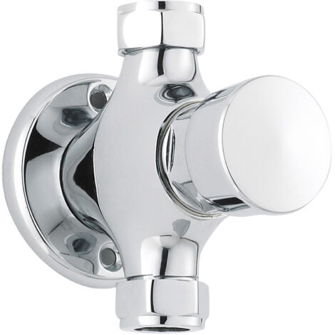 Contemporary Round Manual Exposed Non-Concussive Timed Shower Valve - Chrome - Balterley