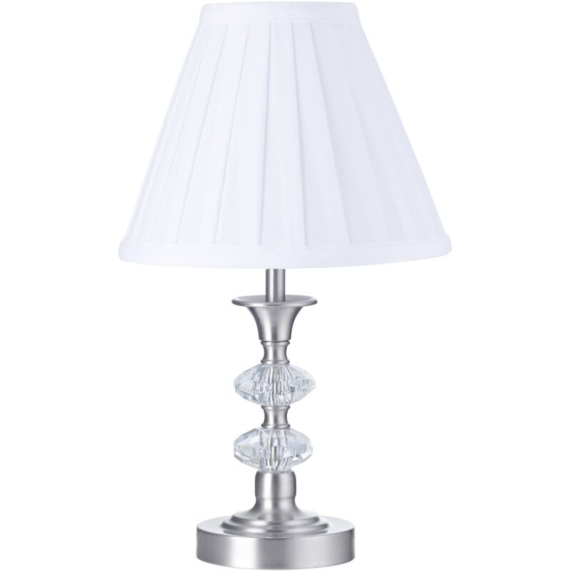 Contemporary Satin Nickel Power Saving and Eco Friendly led Touch Table Lamp by Happy Homewares