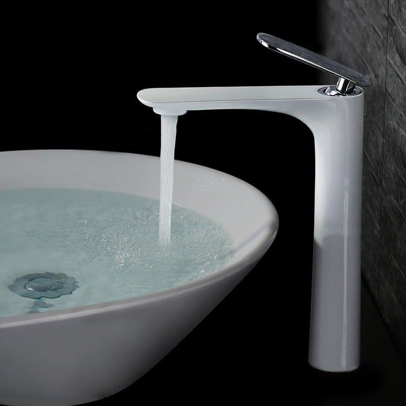 Lookshop - Contemporary tall sink faucet in white