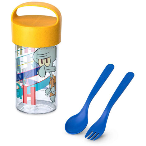 Contenant/bidon de 500 ml avec couverts Buddy Snack SpongeBob, KOZIOL