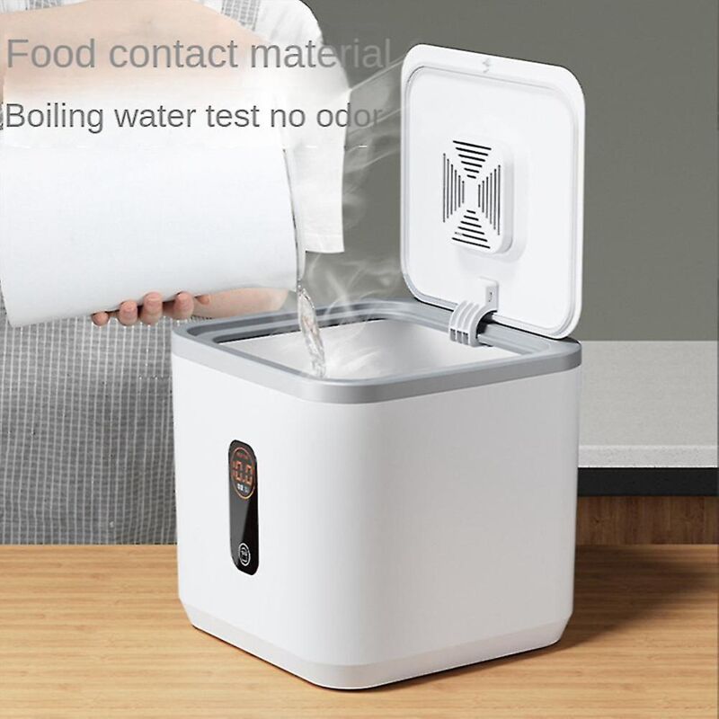 Contenant étanche à l'humidité et aux insectes pour aliments pour animaux de compagnie, boîte de rangement pour grains de riz, blanc + gr