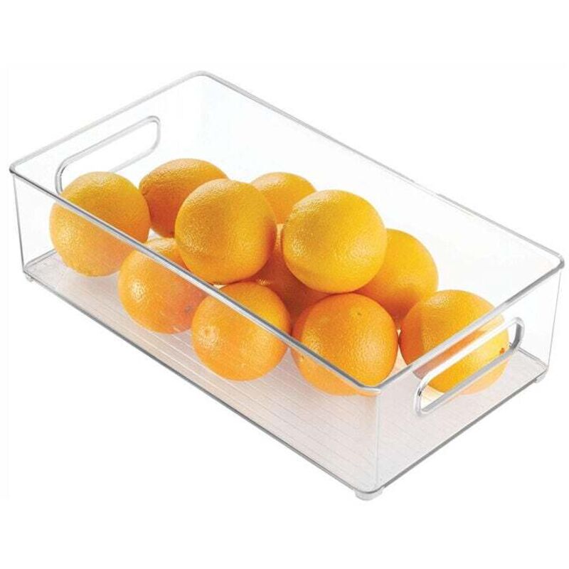 Contenants de réfrigérateur empilables 1 paquet de contenants transparents pour organisateur de cuisine avec poignées pour armoires, étagères,