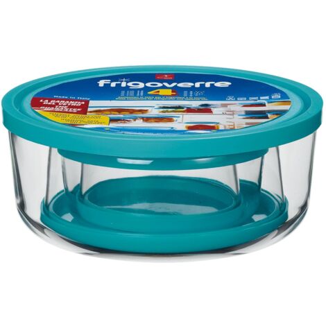 Contenants de verre ronds pour ensemble de nourriture alimentaire 4 pcs bormiolis