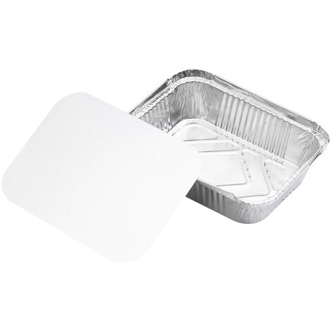 Contenants jetables en aluminium pour casseroles à emporter avec couvercles pour la cuisson, le stockage, le chauffage, la cuisson, les grillades, 20 pièces/paquet 2000ML