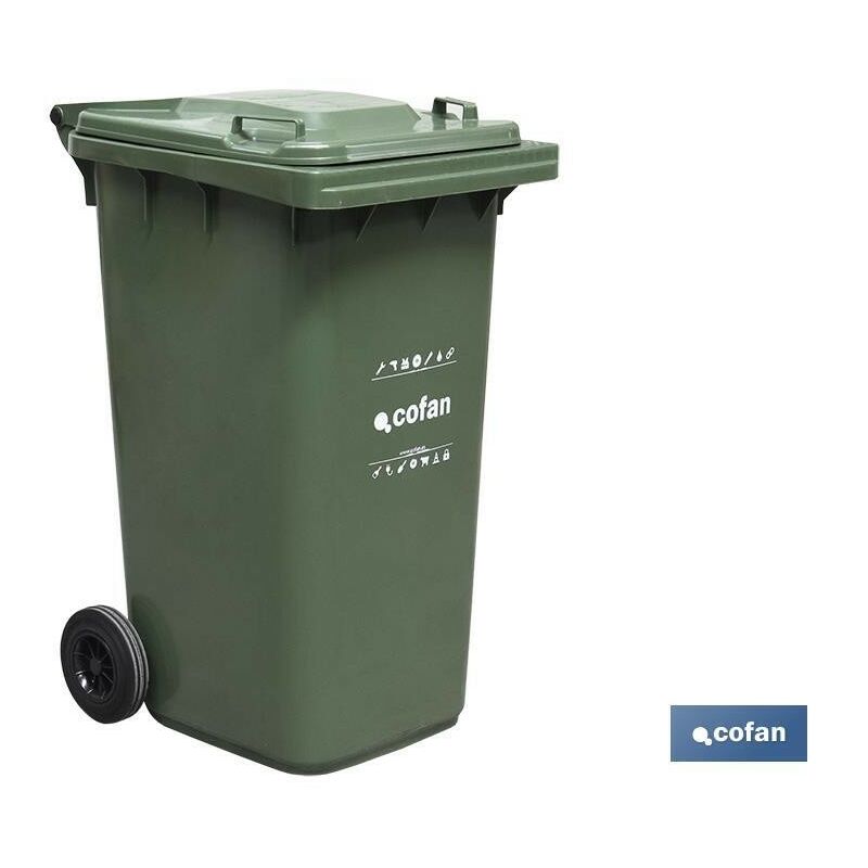 

Contenedor 2 ruedas 240lt color verde