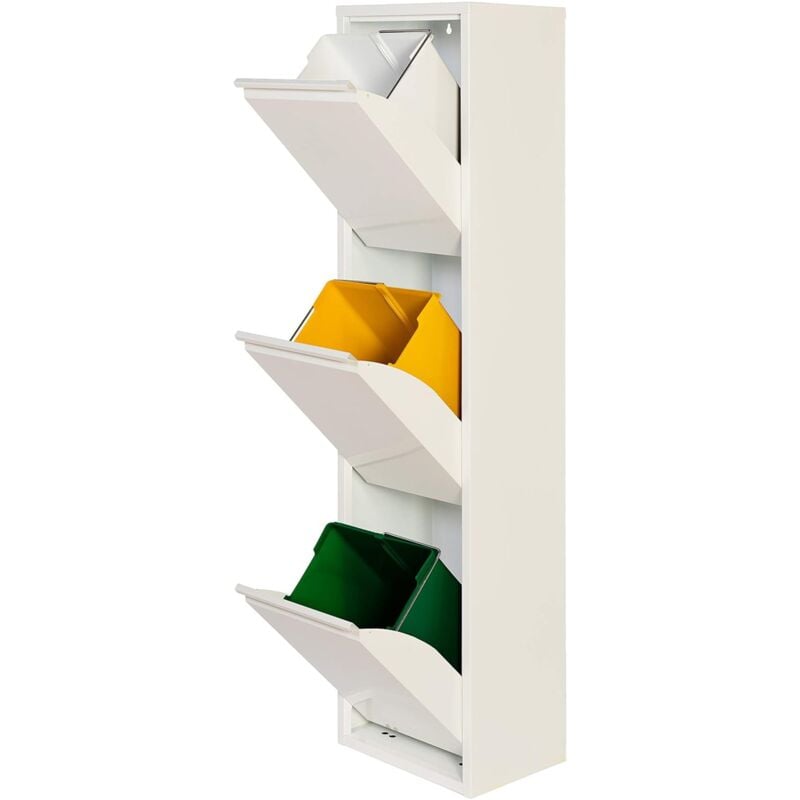 Jobgar - Conteneur Poubelle Ecolog Dep 46W400,06/3 Bi - Blanc mat