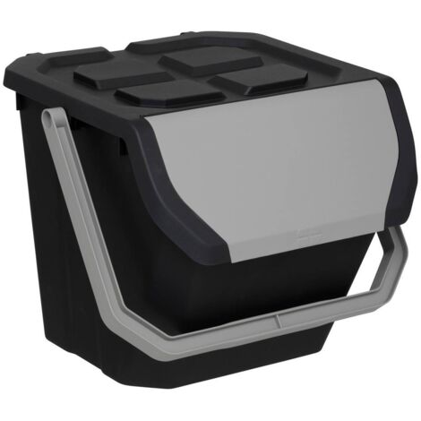 Contenedor clasificador de plástico negro de 24l - 5five