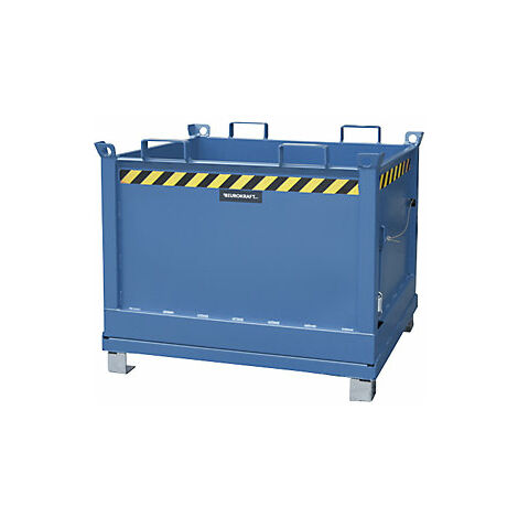 Contenedor con trampilla  capacidad 0,75 m³  azul genciana RAL