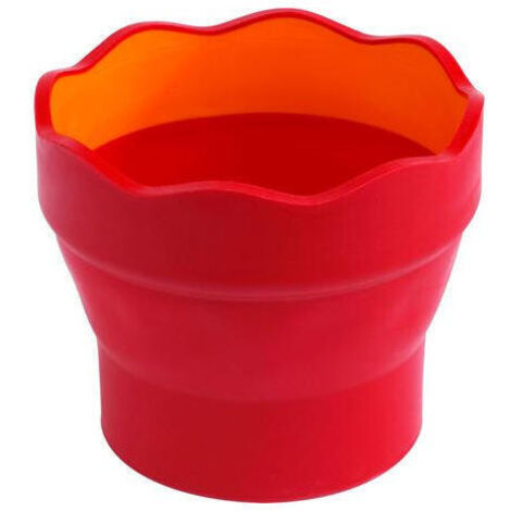 Contenedor de agua Click&Go de FABER CASTELL - Rojo, para pinceles y pinturas