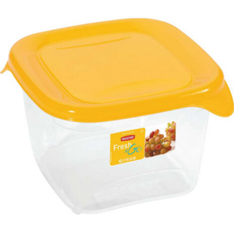 Contenedor de alimentos cuadrado Fresh&go amarillo/transparente de 1,2 l Curver