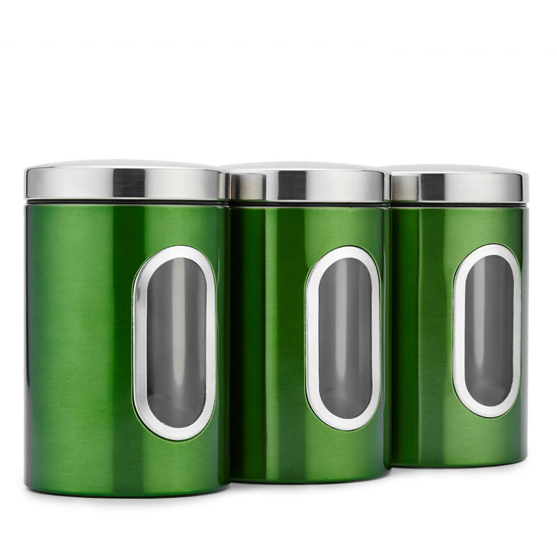 

3pcs / set Contenedor de almacenamiento de alimentos Juego de almacenamiento de alimentos con tapas Tanque de almacenamiento de granos con ventana de