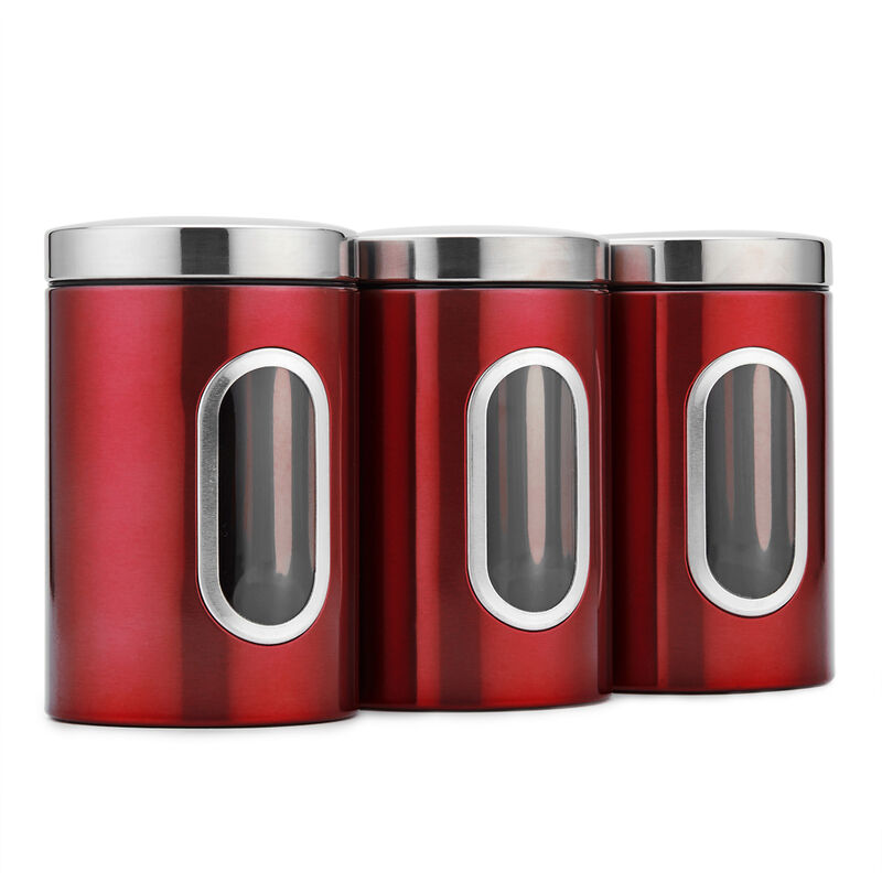 

Contenedor de almacenamiento de alimentos 3pcs / set, caja de almacenamiento de alimentos,rojo