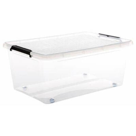Contenedor de almacenamiento de plástico de 40L con ruedas