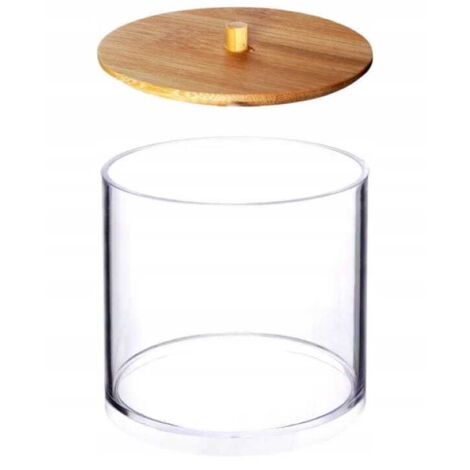 Contenedor de baño transparente para cosméticos.
