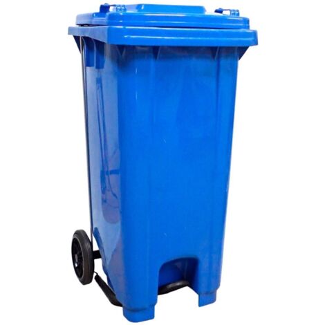 Contenedor de basura 120L - Con pedal - Azul