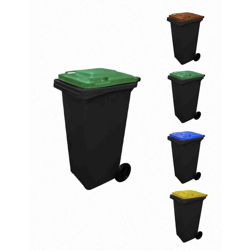 

Contenedor de basura reciclables 120L 2 ruedas | Cubiertas varios colores | Ecodiseño - color :TAPA VERDE - TAPA VERDE - TAPA VERDE