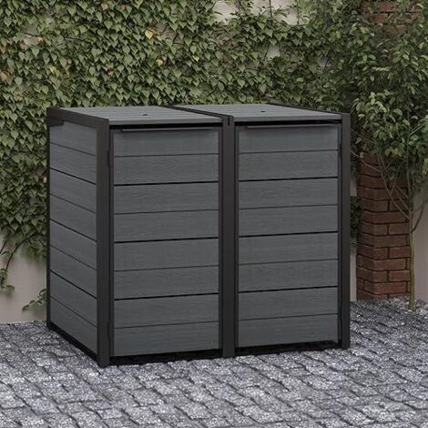 CONTENEDOR DE CUBOS DE BASURA KETER GRIS CASETA