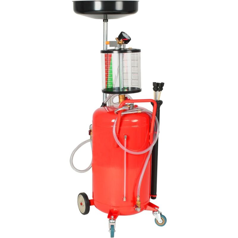 

vidaXL Contenedor de drenaje para aceite usado 70 L acero rojo