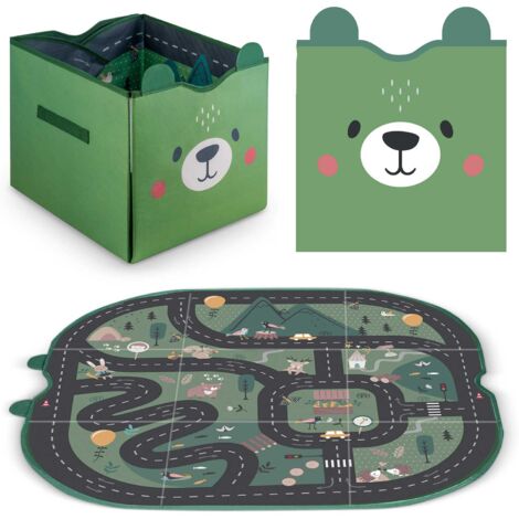 Contenedor de juguetes y alfombra NK-408 Nukido - verde