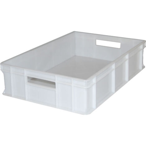 Contenedor de plástico blanco de 600 x 400 x 140 mm