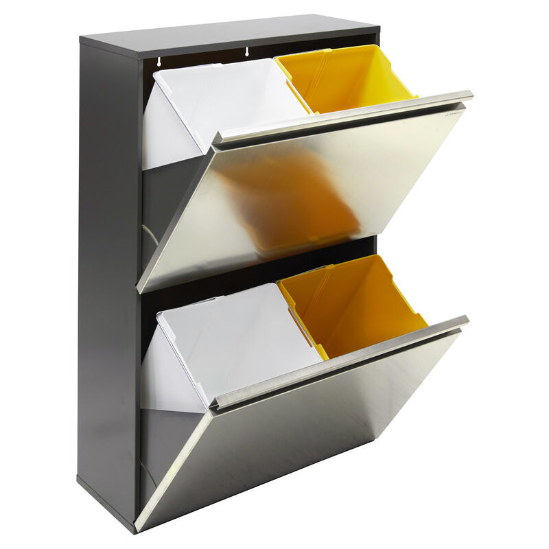 

Arregui Vario Cubo de basura y reciclaje de acero inoxidable de 4 cubos - inox