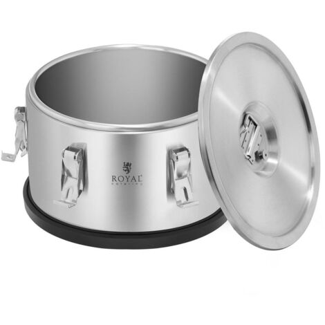 Contenedor isotérmico de 10 litros de acero inoxidable cepillado.