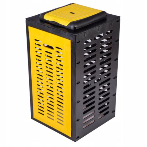 Contenedor modular abierto para bolsas de basura, amarillo