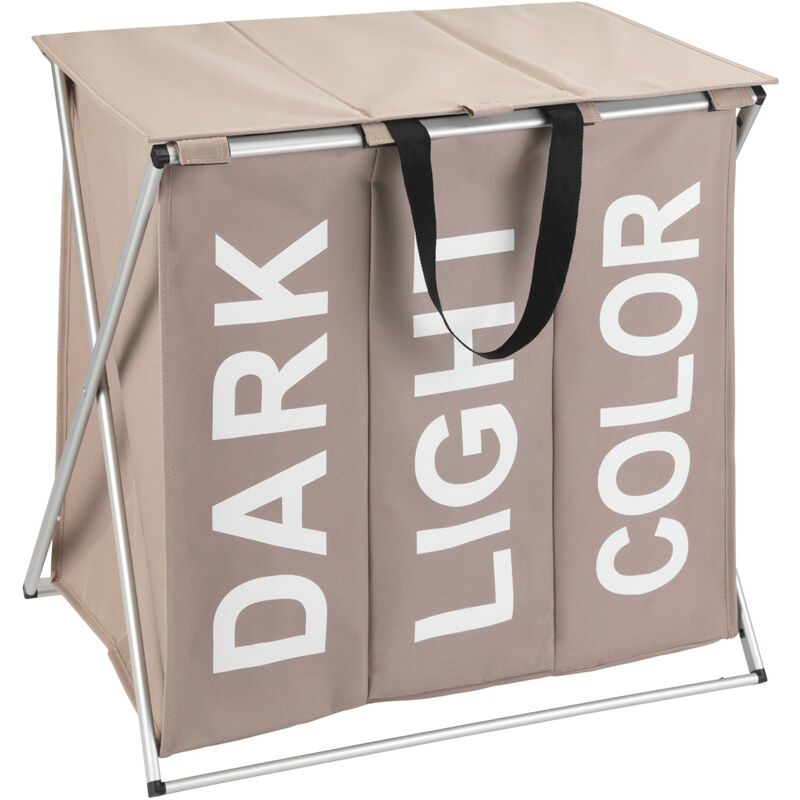 

Wenko - Contenedor para la ropa sucia Trio Top taupe