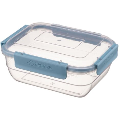 Contenedor rectangular para conservación de alimentos 750 ml 0,75 l VIVO hermético con precinto cerrado con 4 clips