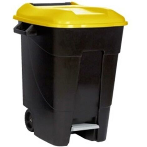 contenedor residuos con pedal 100l. disponible en varios acabados. acabado amarillo
