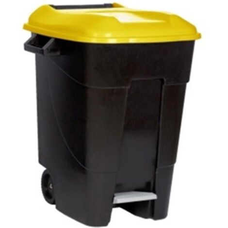 contenedor residuos con pedal 100l. disponible en varios acabados. acabado amarillo
