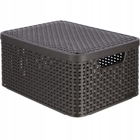 Contenedor tipo cesta Curve con tapa de almacenamiento