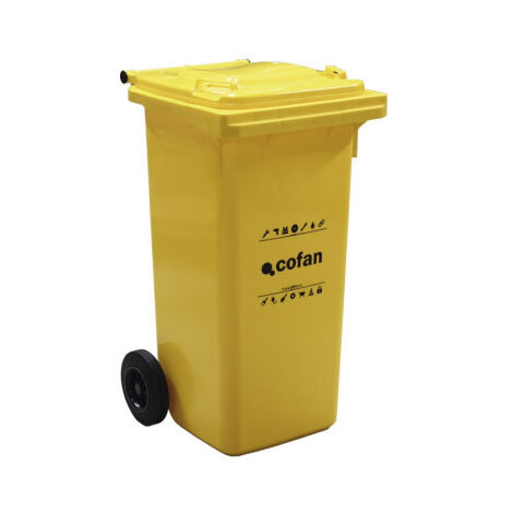 Contenedores 2 ruedas para Basura, 120 litros  amarillo