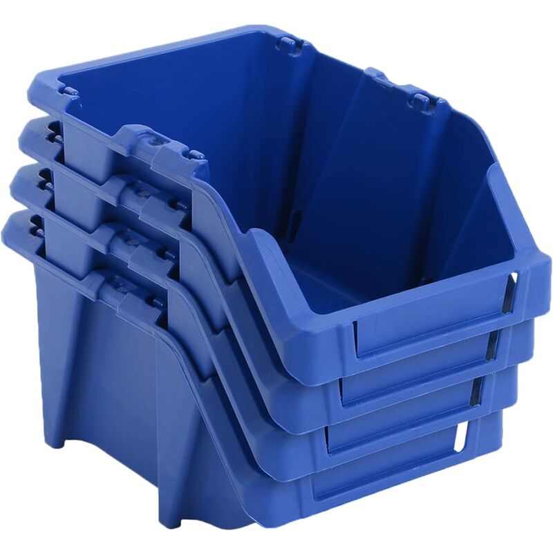 

Contenedores almacenaje apilables 103x165x76 mm azul 250 uds