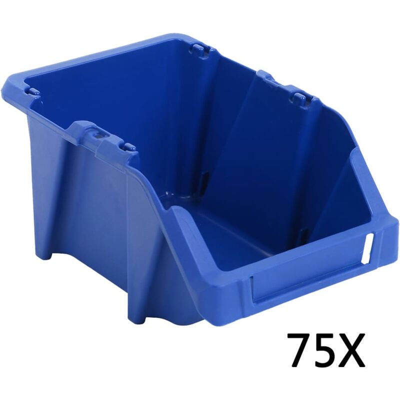 

Contenedores almacenaje apilables 153x244x123 mm azul 75 uds - Azul