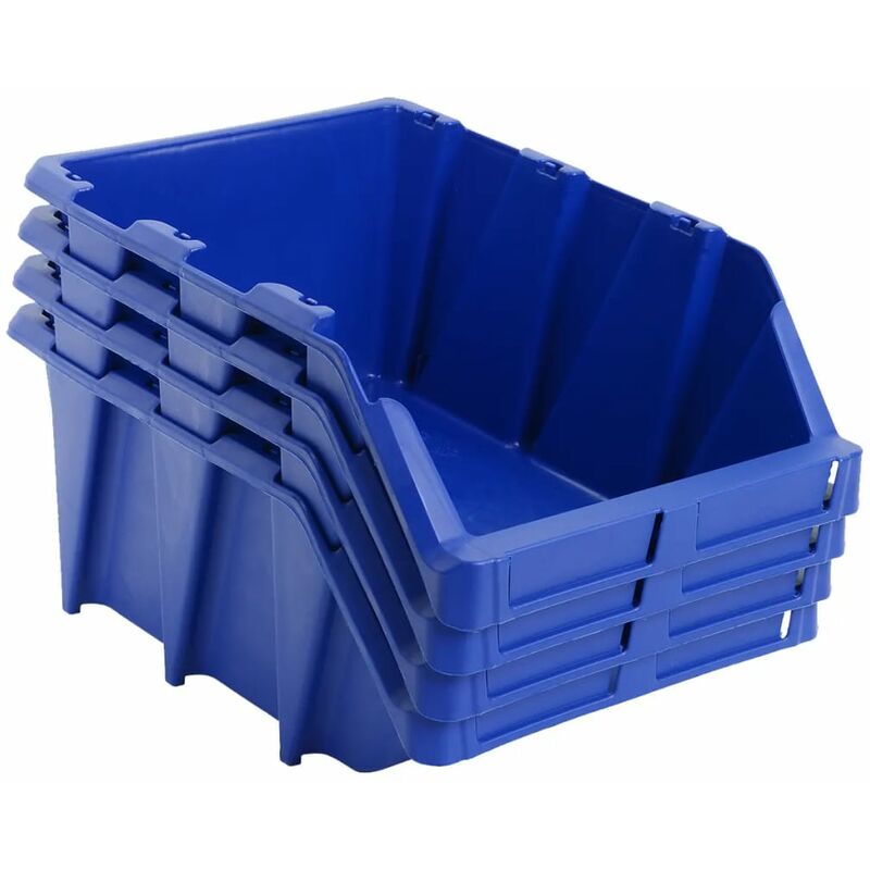 

Contenedores almacenaje apilables 218x360x156 mm azul 35 uds