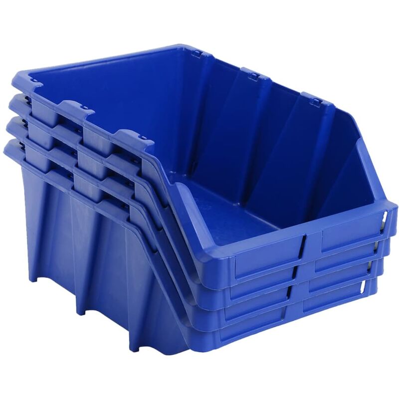 

Contenedores almacenaje apilables 265x420x178 mm azul 20 uds