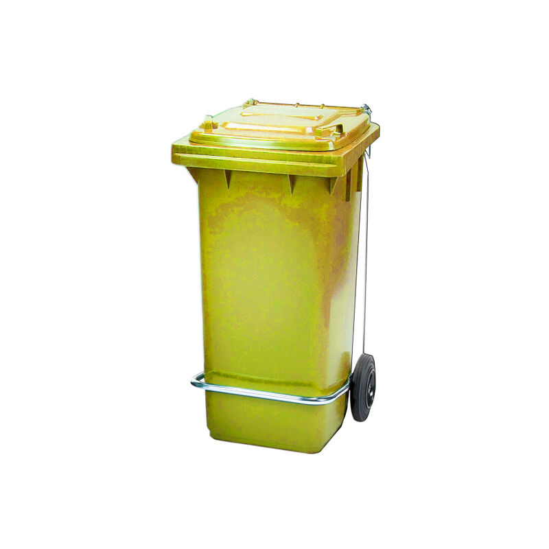 

Contenedores de basura 120 Lts Con pedal Color Contenedores. Amarillo
