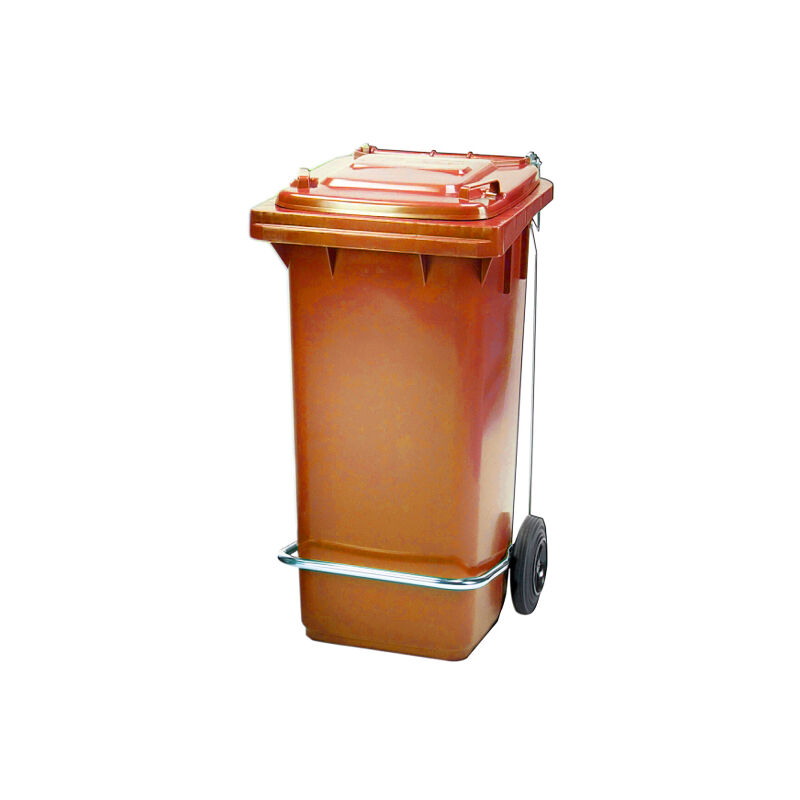 

Contenedores de basura 120 Lts Con pedal Color Contenedores. Naranja