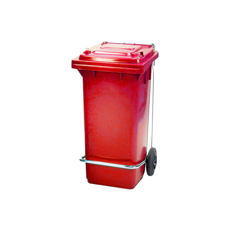 

Contenedores de basura 120 Lts Con pedal Color Contenedores. Rojo