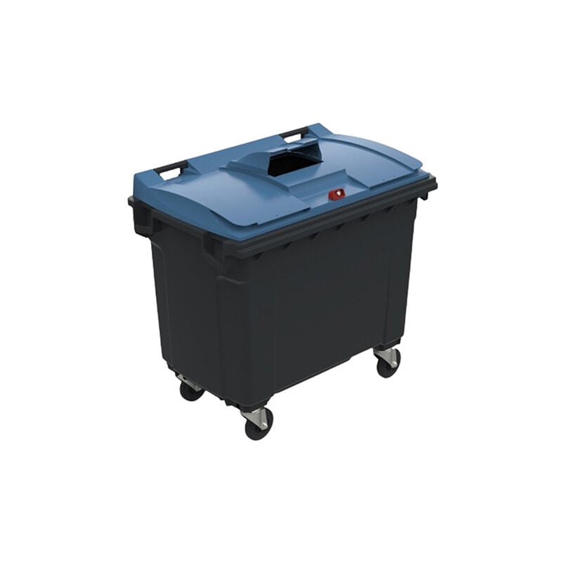 Rayonnage Direct - Conteneur poubelle 660 litres à préhension latérale pour le tri du papier - Poubelle bleu - 210043P